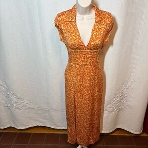 Urban Outfitters Orange Floral Maxi Dress